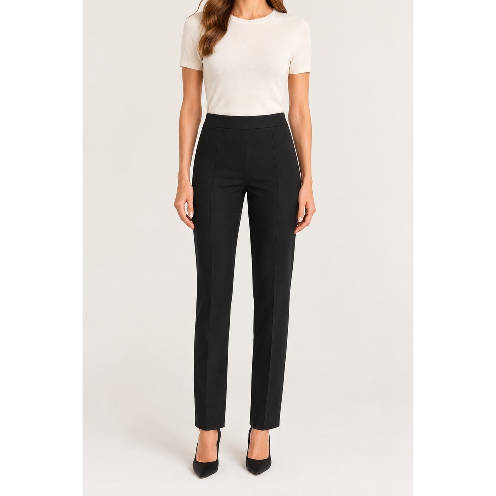 M.M.LaFleur Foster Pants Black Stretch Slim Straight Leg Size 10 Officecore